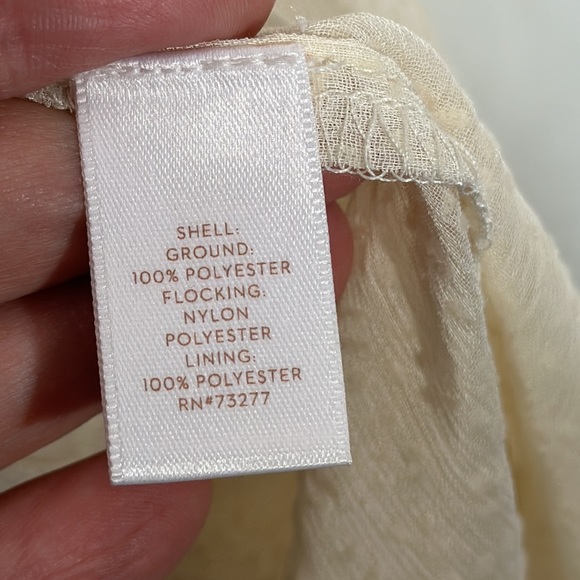 Lauren Conrad Ivory Sheer  Long Sleeve Dress Size Large - Picture 6 of 6